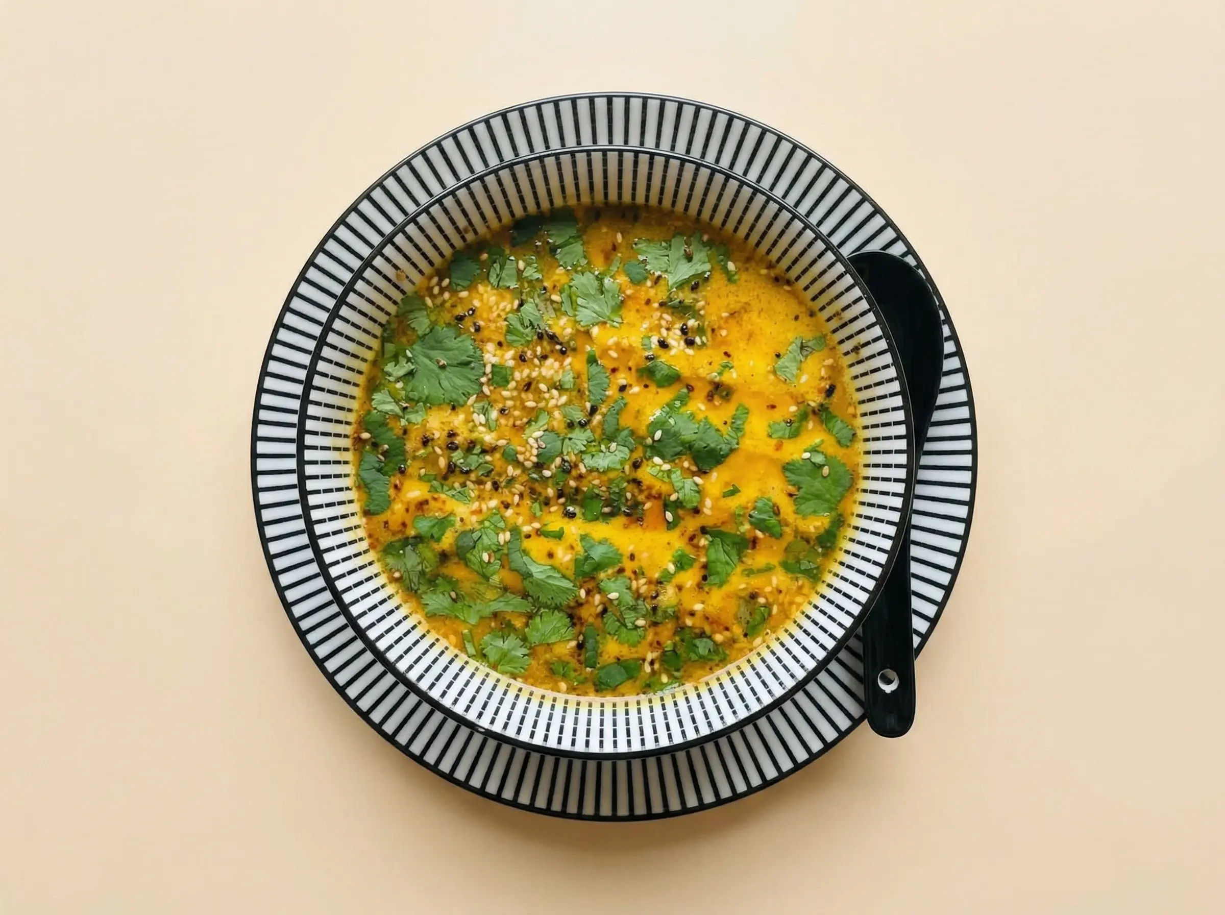 Tom Yam z kurczakiem w aromatycznym bulionie kokosowym.